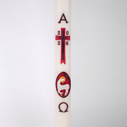 Cierge Pascal DP5 “Croix simple et Agneau de Dieu”